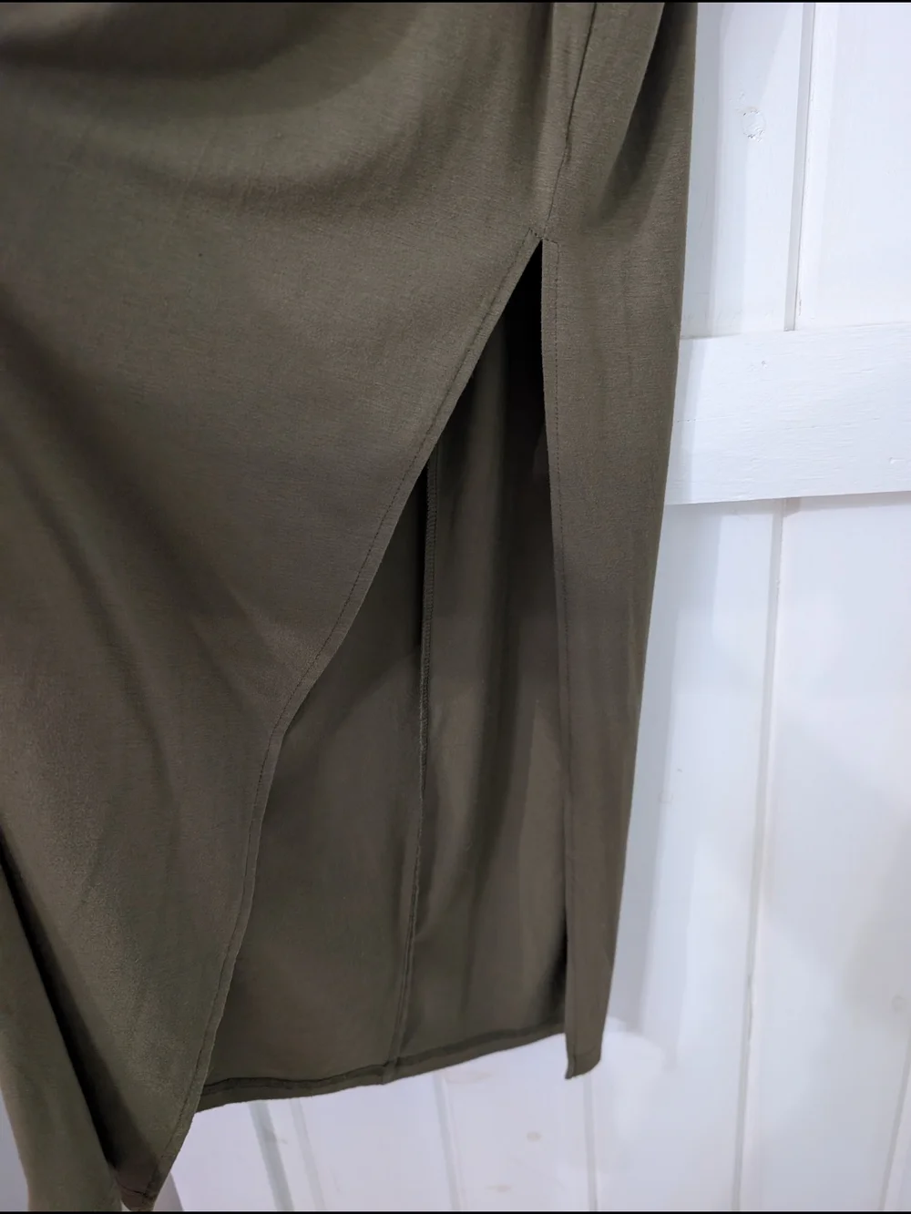 Olive Green Cutout Maxi Dress with Ring Detail Size S